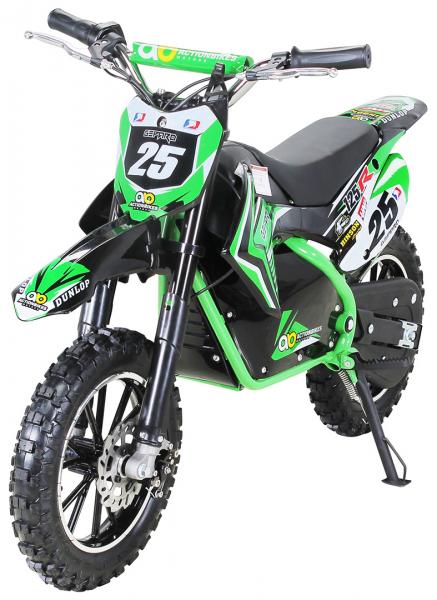 Kinder Mini Elektro Crossbike "Gepard" 500 Watt verstärkte Gabel 36Volt Grün - Elektro Auto Elektroauto Kinderauto